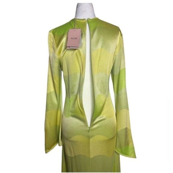 Alexis Serena Dress Lime Waves Maxi - Picture 8 of 8